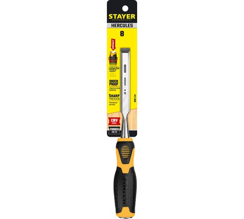 STAYER 8 мм, с двухкомпонентной ручкой, стамеска 18205-08_z01 Professional STAYER 8 мм, с двухкомпонентной ручкой, стамеска 18205-08_z01 Professional