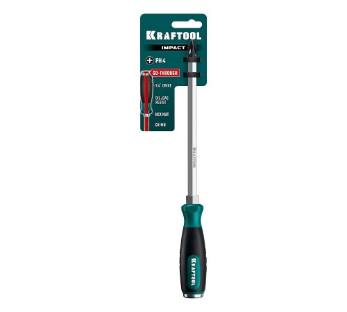 KRAFTOOL IMPACT PH 4, сквозной стержень Cr-Mo, ударная отвертка (250034-4) KRAFTOOL IMPACT PH 4, сквозной стержень Cr-Mo, ударная отвертка (250034-4)