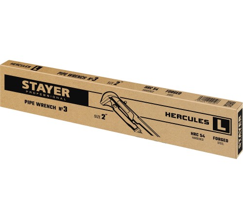 STAYER №3, прямые губки, ключ трубный HERCULES-L 27331-3 STAYER №3, прямые губки, ключ трубный HERCULES-L 27331-3