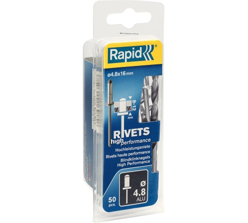 RAPID 4.8 х 16 мм, 50 шт, алюминиевая заклепка (5000390) RAPID 4.8 х 16 мм, 50 шт, алюминиевая заклепка (5000390)