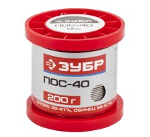 ЗУБР 200 г, 1 мм, проволока ПОС 40, припой (55451-200-10) ЗУБР 200 г, 1 мм, проволока ПОС 40, припой (55451-200-10)