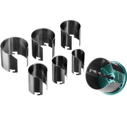 KRAFTOOL 25-32-38-45-50-56-62мм, 7шт., сегментная, пила наборная по дереву 29580-H7-42