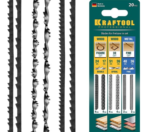 KRAFTOOL 20 шт, набор полотен для лобзика 15348-H20_z02 KRAFTOOL 20 шт, набор полотен для лобзика 15348-H20_z02