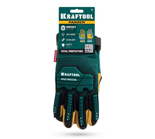 KRAFTOOL PANZER р.XL (10), профессиональные комбинированные перчатки, виброзащита, увеличенные противоударные накладки (11298-XL) KRAFTOOL PANZER р.XL (10), профессиональные комбинированные перчатки, виброзащита, увеличенные противоударные накладки (11298-XL)