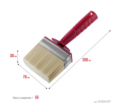 STAYER 3 х 7 см, светлая щетина, пластмассовый корпус, кисть - макловица UNIVERSAL 01824-07 STAYER 3 х 7 см, светлая щетина, пластмассовый корпус, кисть - макловица UNIVERSAL 01824-07