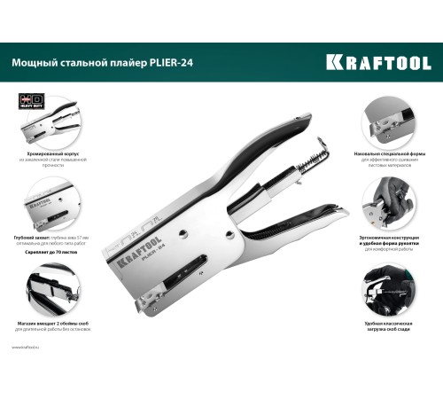 KRAFTOOL HD-24, тип 24, 26, мощный стальной плайер (3124)