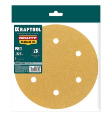 KRAFTOOL Giraffe GOLD-6 225 мм, Р80, шлифовальный круг на липучке, 6 отв. (35652-080)