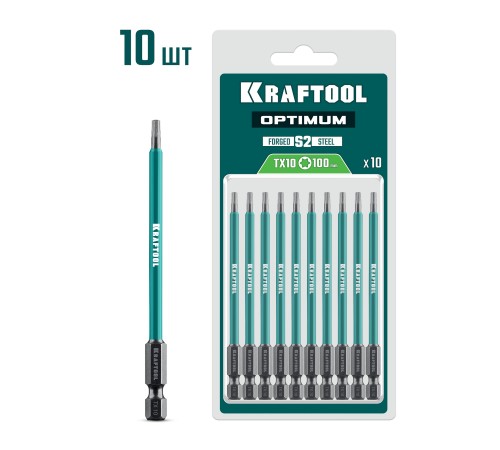 KRAFTOOL OPTIMUM TX 10, 100 мм, 10 шт, биты (26126-10-100-S10)