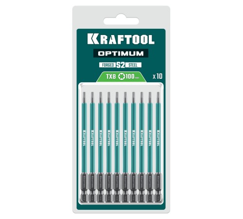 KRAFTOOL OPTIMUM TX 8, 100 мм, 10 шт, биты (26126-8-100-S10)