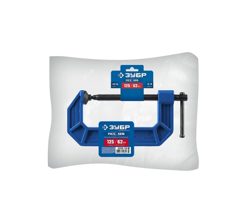 ЗУБР ПСС-125, 125 мм,чугунная струбцина тип С (G-образная), Профессионал (32245-125)