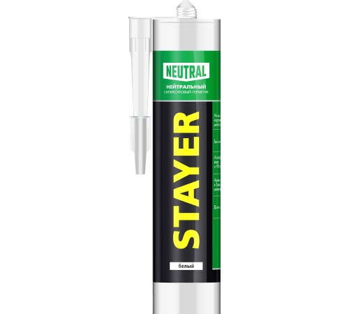 STAYER 260 мл, белый, силиконовый, нейтральный герметик (41217-0)