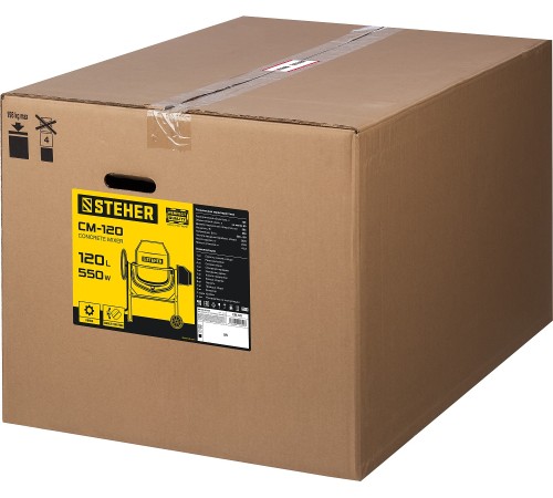 STEHER 120 л, 550 Вт, бетоносмеситель с полиамидным венцом (CM-120)