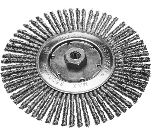 STAYER 200 мм, стальная проволока 0.5 мм, щетка дисковая для УШМ (35192-200)
