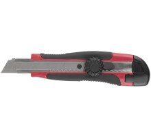 Нож технический "Стронг" 18 мм усиленный, прорезиненный, вращ.прижим КУРС