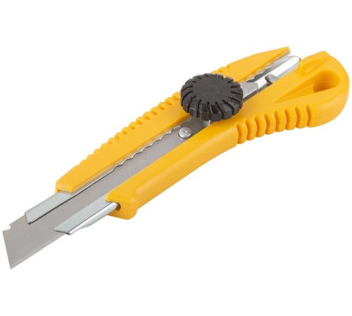 Нож технический 18 мм усиленный пластиковый, вращ прижим FIT IT