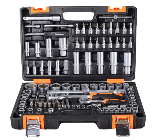 Набор инструментов, 1/2", 1/4", CrV, в кейсе 108 предметов Вихрь