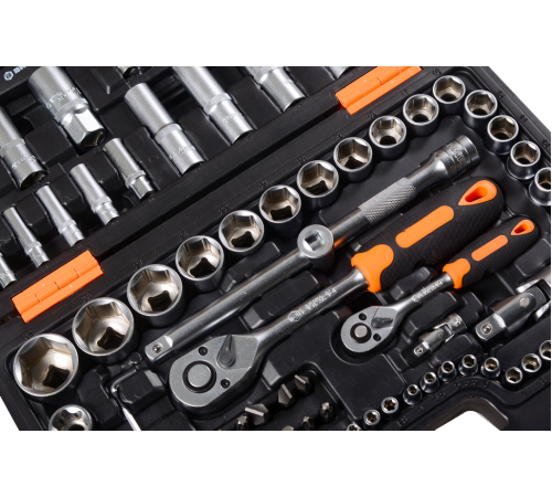 Набор инструментов, 1/2", 1/4", CrV, в кейсе 108 предметов Вихрь