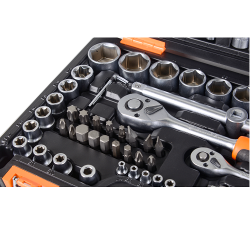 Набор инструментов, 1/2", 1/4", CrV, в кейсе 108 предметов Вихрь