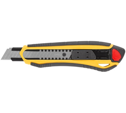 Нож технический 18 мм усиленный прорезиненный, 2-х сторонняя автофиксация, шоу-бокс FIT IT