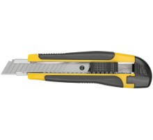 Нож технический 18 мм усиленный прорезиненный, лезвие 15 сегментов FIT IT