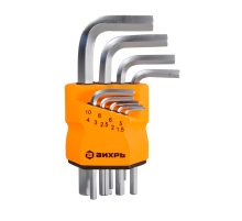 Набор ключей имбусовых Вихрь HEX, 9 шт, 1.5-10 мм