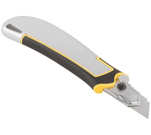 Нож технический 25 мм усиленный прорезиненный, дополнит. прижим FIT IT Нож технический 25 мм усиленный прорезиненный, дополнит. прижим FIT IT