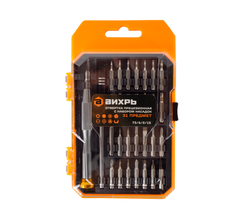 Отвертка Вихрь прецизионная с набором насадок, 31 предмет в кейсе
