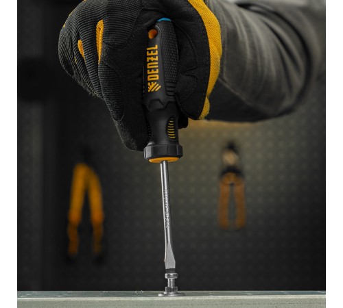 Отвертка SL5x75 мм, CrV, трехкомпонентная рукоятка Denzel