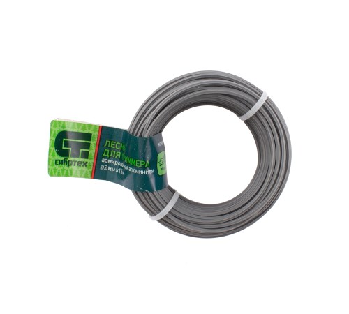 Леска для триммера звезда, армированная алюминием, 2.0 мм х 15 м, Сибртех
