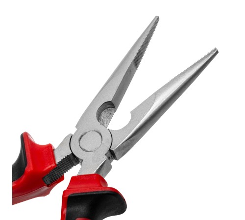 Длинногубцы прямые Nickel, 180 мм, никелированные, двухкомпонентные рукоятки Matrix