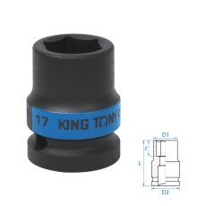 Головка торцевая ударная шестигранная 1/2", 17 мм KING TONY 453517M Головка торцевая ударная шестигранная 1/2", 17 мм KING TONY 453517M