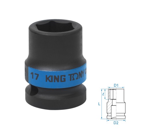 Головка торцевая ударная шестигранная 1/2
