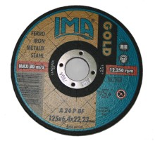 Абразивный шлифовальный диск IMA GOLD по металлу 125х6,4х22,23мм A24P Абразивный шлифовальный диск IMA GOLD по металлу 125х6,4х22,23мм A24P