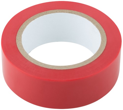 Изолента ПВХ самозатухающая 19 мм х 0,13 мм х 10 м ( красная ) FIT IT