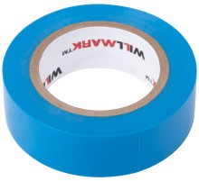 Изолента ПВХ самозатухающая WILLMARK  19 мм х 0,16 мм х 10 м  ( синяя ) CHINA
