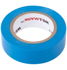 Изолента ПВХ самозатухающая WILLMARK  19 мм х 0,16 мм х 10 м  ( синяя ) CHINA