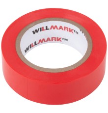 Изолента ПВХ самозатухающая WILLMARK  19 мм х 0,15 мм х 10 м ( красная ) CHINA