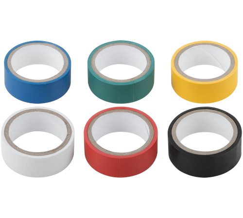 Изоленты ПВХ 19 мм х 0,13 мм х 3 м (6 шт., цветные) FIT IT