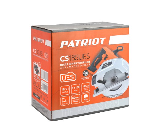 Пила циркулярная бесщеточная аккумуляторная PATRIOT CS 185 UES Пила циркулярная бесщеточная аккумуляторная PATRIOT CS 185 UES