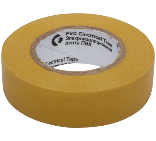 Изолента ROLLIX ПВХ 19 мм x 0,15 мм х 20 м, желтая РОС