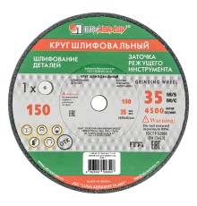 Круг шлифовальный, 150 х 20 х 12.7 мм, 63С, F60, (K, L) "Луга"