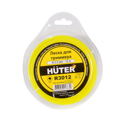 Леска Huter R3012 для триммера, 3 мм, круг Леска Huter R3012 для триммера, 3 мм, круг