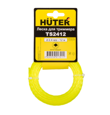 Леска Huter TS2412 для триммера, 2.4 мм, витой квадрат