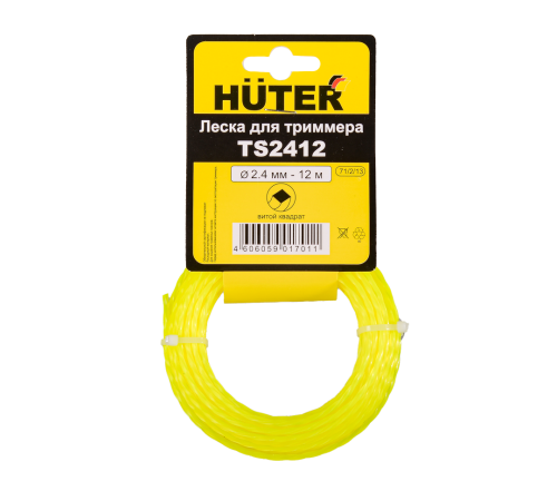 Леска Huter TS2412 для триммера, 2.4 мм, витой квадрат Леска Huter TS2412 для триммера, 2.4 мм, витой квадрат