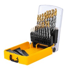 Набор сверл по металлу, 1-10 мм, Р6М5-TiN, Golden Tip, 19 шт Denzel