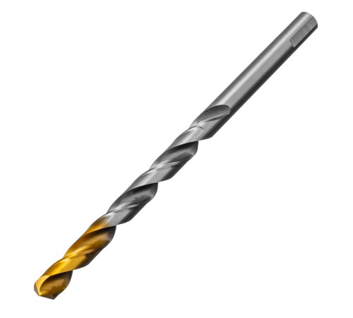 Сверло спиральное по металлу 11 х 195 мм, Р6М5, Golden Tip, удлиненное Denzel