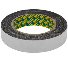 Лента клеящая, 2-х сторонняя монтажная,на вспененной основе, черная, 25 мм х 5 м FIT IT