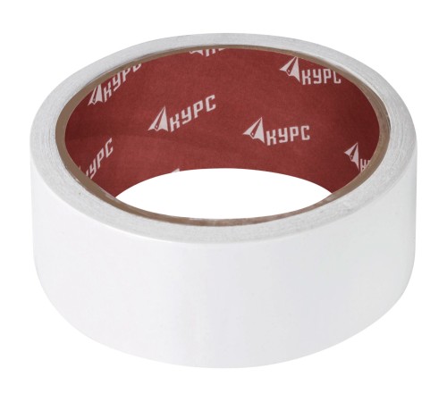 Лента клейкая двусторонняя прозрачная бумажная 48 мм х 10 м КУРС РОС