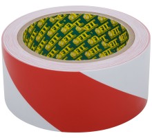 Лента разметочная, клейкая (красно-белая) 50 мм х 25 м FIT IT