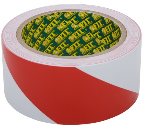 Лента разметочная, клейкая (красно-белая) 50 мм х 25 м FIT IT